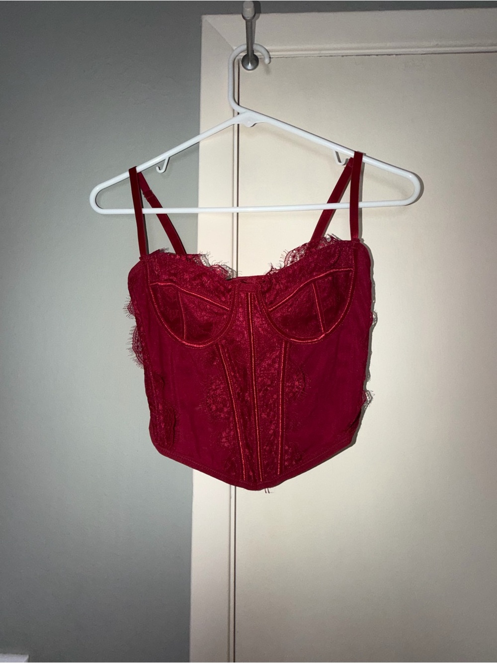 Lace Trim Bustier Crop Top